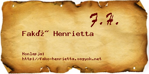 Fakó Henrietta névjegykártya