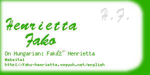 henrietta fako business card